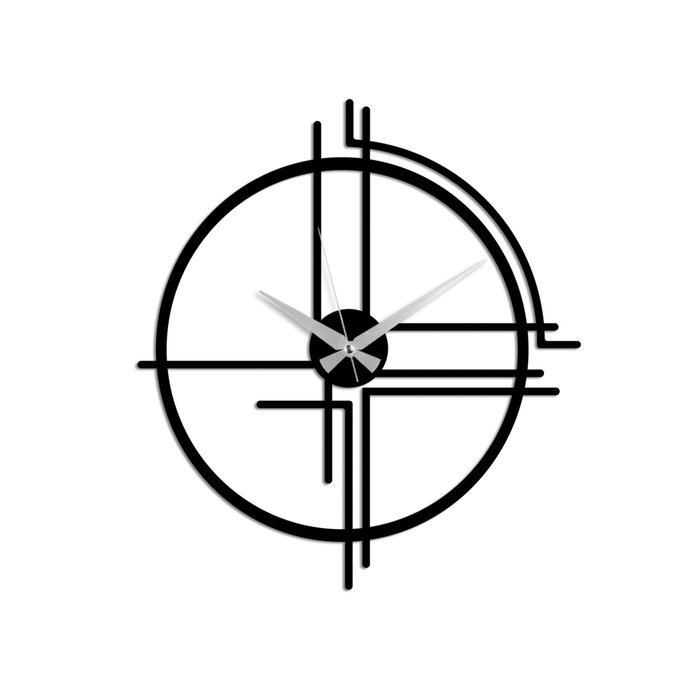 Wallity Reloj de Pared Decorativo de Metal Negro